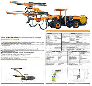 KJ421 Rig Bor Terowongan Bawah Tanah Hidrolik Penuh Boom Ganda CYTJ45-2 Downhole - Product Image 4