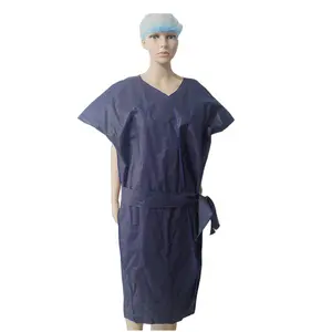 Einweg-Schutzkleidung Patientenjacke Vordere Öffnung Kimono Roben Kleid medizinische Untersuchungskleider