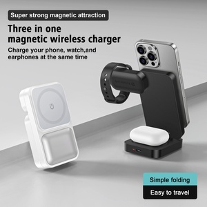 Station de <span class=keywords><strong>charge</strong></span> magnétique sans fil 3-en-1 2026 15W avec <span class=keywords><strong>induction</strong></span> pour <span class=keywords><strong>iPhone</strong></span>, Apple Watch et écouteurs - Product Image 3