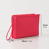 Tas Kosmetik Perjalanan Outdoor Portabel Terry Pink Resleting Personalisasi Ramah Lingkungan Grosir Harga Spesial untuk Wanita