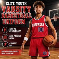 Maillot de basket varsity personnalisé pour jeunes, sublimé, à rayures fines, orange, uniforme d'équipe pour garçons, pour l'école, la ligue d'élite, en gros