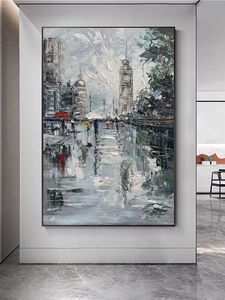 <span class=keywords><strong>Peinture</strong></span> sur toile minimaliste noir et blanc représentant une ville - <span class=keywords><strong>D</strong></span>écoration élégante <span class=keywords><strong>pour</strong></span> salon et entrée - Product Image 3