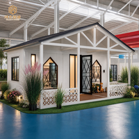 Maison préfabriquée modulaire à toit en pente, 1 à 4 chambres, avec véranda avant pour jardin privé, maison conteneur