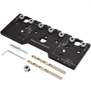 Kit de plantilla de perforación de bisagra de gabinete profesional con plantilla de pasador de estante de 32mm, guía de localizador de pasador de aleación de aluminio - Product Image 1