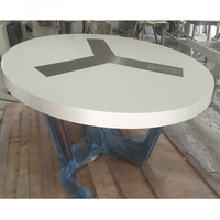 Table de réunion en surface solide acrylique Corian au design populaire, chaise de forme ronde, mobilier de salle de conférence