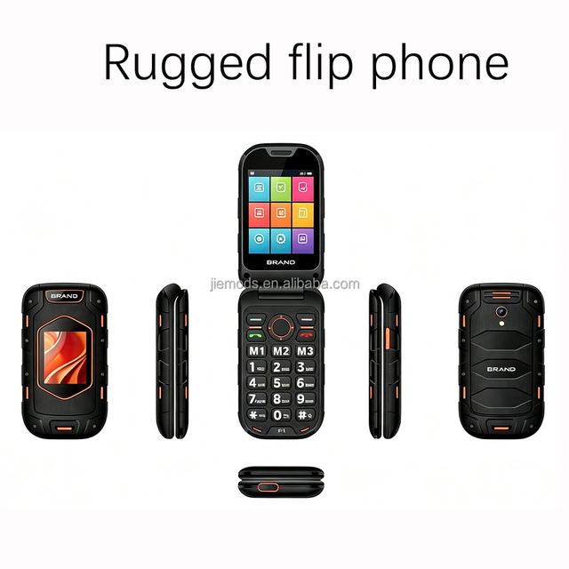Custom Ip44 Ip54 Rugged Flip Phone 4g Volte Dual Sim Unlocked Flip Mobile Telefono Plegable Keypad pink Folder 4g Flip Phone