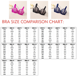 โรงงานขายบราดันทรงแบบมีโครง ขนาดใหญ่พิเศษ ไซส์ 34 36 38 40 42 สำหรับผู้หญิงอกใหญ่  แบบปรับได้ เซ็กซี่  ผ้าลูกไม้  รูปทรงตัวยูด้านหลัง  แบบดันทรง - Product Image 2