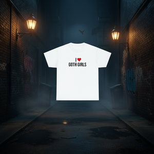 Camiseta I Love Goth Girls, blanca, unisex, talla mediana para adultos, camiseta divertida para regalo - Product Image 3