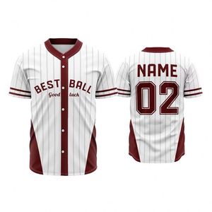Factory Wholesale Youth and Adult Button Down Custom Blank <b>Baseball</b> Jersey - Product Image 6