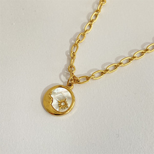 Non ternir résistant <span class=keywords><strong>à</strong></span> <span class=keywords><strong>l</strong></span>'eau bijoux Vintage 18K or <span class=keywords><strong>l</strong></span> étoile <span class=keywords><strong>lune</strong></span> pendentif torsadé chine <span class=keywords><strong>collier</strong></span> pour les femmes - Product Image 5