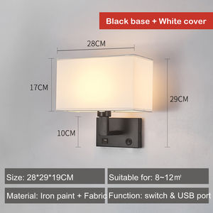 Applique murale LED moderne de Style nordique <span class=keywords><strong>pour</strong></span> la maison <span class=keywords><strong>corps</strong></span> en fer en acier américain intérieur chambre chevet applique murale prise USB <span class=keywords><strong>pour</strong></span> la lecture - Product Image 6