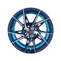 Jante en Alliage 14 15 16 17 Pouces avec PCD 100-114.3, Jantes Tuning Bleues Face Usinée, Design Vente Chaude