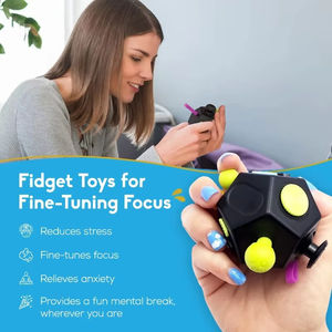Cube sensoriel à 12 faces, jouet anti-stress et anti-anxiété, cube anti-dépression pour enfants et adultes atteints de TDAH, TDA, TOC, autisme - Product Image 5