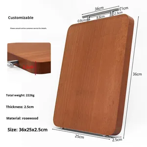 <span class=keywords><strong>Planche</strong></span> à découper rectangulaire en bois massif de <span class=keywords><strong>palissandre</strong></span> rouge, avec poignée en T, épaisseur 2,5 cm, pour viande et os, en stock - Product Image 6