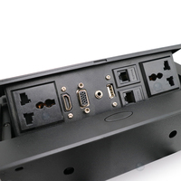 Jiaxin 2-fach Zinklegierung-Steckdose ohne Erdung mit 1 VGA- und 1 Datenanschluss, integriertem Pop-Up-Design