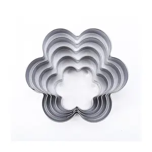 3D Aangepaste Kerst Bloem Cookie Cutters Rvs Cookie Cutter Tool Set Voor Kinderen