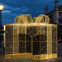 Clignotant bonne qualité belle fantaisie créative 3D LED personnalisable grand Cube boîte-cadeau Motif lumière arc pour la décoration de noël