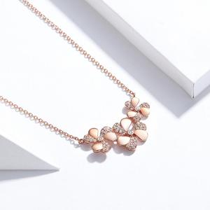 Plata de Ley oro trébol amante collar SCN375 - Product Image 5