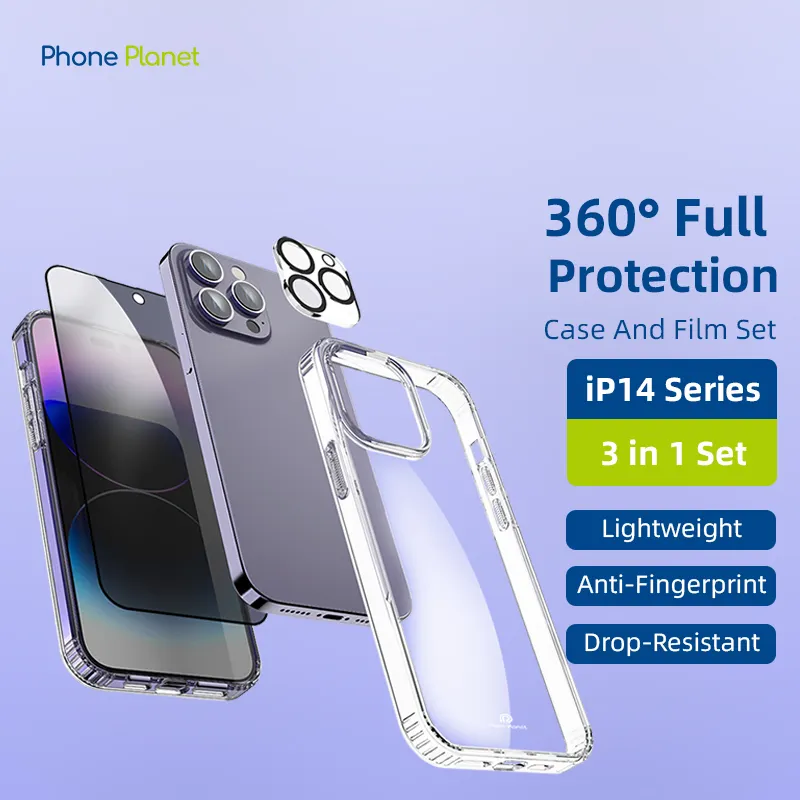 Phone Planet Cell Phone Screen Film Protector Camera Len Protector Case Phone Accessories 3 In 1 Set For iPhone