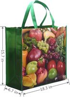Herbruikbare extra brede boodschappentas van non-woven stof met geprint eco-logo