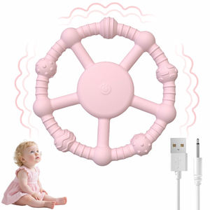 Venta caliente <span class=keywords><strong>mordedor</strong></span> eléctrico de silicona de grado alimenticio bebé sensorial suave USB <span class=keywords><strong>vibrador</strong></span> dentición juguetes para calmar el dolor de dientes <span class=keywords><strong>mordedor</strong></span> - Product Image 1