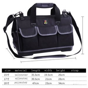 Oxford Durable 8 Inner Electrician Tote Carrier Tool Bag With Big Mouth and Shoulder Strap - Product Image 3