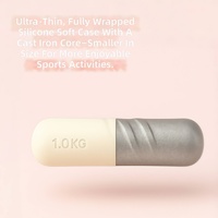 Haltères en fonte de fer en silicone de qualité alimentaire, barre de gym 1 kg, antidérapants, respectueux de la peau, outil d'entraînement de force, utilisation à domicile, yoga, pilates, fitness
