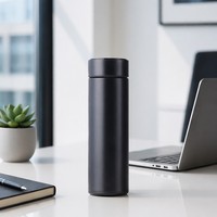 Affichage tactile créatif de la température en acier inoxydable Nouveau design Tasse de bureau sous vide à logo personnalisé à piles