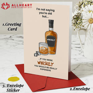 Cartes d'anniversaire personnalisées pour hommes 5x7 pouces, carte « Je t'aime » faible MOQ avec enveloppe et autocollant - Product Image 3