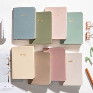 Morandi Color Pu Leather Hardcover Thread Sewing Bound 80 Gsm A5 <b>Journal</b> Notebook Custom Pages Cute Notes - Product Image 1