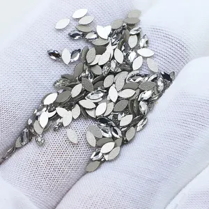 Forme d'oeil de cheval k9 pierres de cristal nail art strass flatback vente en gros de perles de cristal sans plomb en vrac pour la fabrication de bijoux