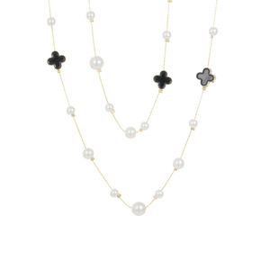 Multi Layered Pearl <b>Necklace</b> Women's Fashion Jewelry Elegant Chain Pendant Everyday Wear Accessory Long <b>Statement</b> <b>Necklace</b> - Product Image 3