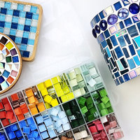 Kits de mosaïque DIY, tuiles de mosaïque en verre pour l'artisanat, pièces de verre teinté en forme de diamant pour projets de mosaïque