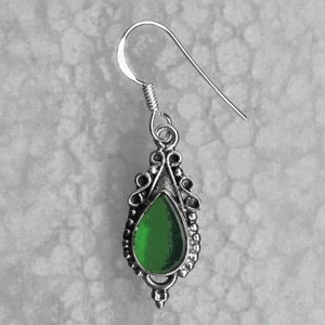 Pendiente de plata con piedra verde, joyería de piedra, diferente aspecto - Product Image 1