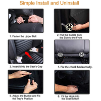 Organisateur de siège arrière de voiture en cuir PU, plateau pliable, support pour tablette, poches pour gobelets, porte-mouchoirs, rangement multifonction pour siège arrière