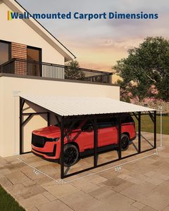 Grand abri de <span class=keywords><strong>voiture</strong></span> métallique mural de 12x20 pieds, abri de <span class=keywords><strong>voiture</strong></span> incliné pour SUV et pick-up - Product Image 2