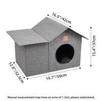 Nichoir pour chat d'extérieur solide, toutes saisons, amovible, lavable, imperméable, en polyester, abri pour chat errant, type de fermeture : sans fermeture