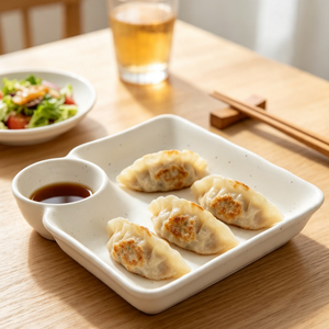 ESTICK <span class=keywords><strong>Assiette</strong></span> <span class=keywords><strong>carrée</strong></span> profonde à compartiments, style japonais minimaliste, en <span class=keywords><strong>porcelaine</strong></span> émaillée au four, compatible micro-ondes, 16-16,9 cm - Product Image 4