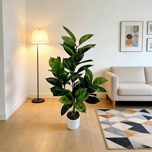 Bonsaï Arbre Caoutchouc Artificiel pour Décoration Intérieure, Plante Artificielle, Feuilles Simulées - Product Image 6