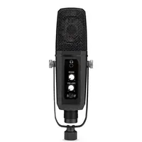 Microfone condensador usb profissional, com tripé, para transmissão ao vivo