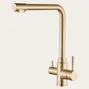 Robinet mélangeur d'eau froide et chaude HONGDEC en acier inoxydable, robinet de lavabo à <span class=keywords><strong>double</strong></span> <span class=keywords><strong>sortie</strong></span>, robinet d'évier de cuisine - Product Image 5