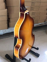 Guitare Basse Électrique Grote Haute Qualité Érable Flammé, Forme Violon pour Gaucher, Guitares Électriques