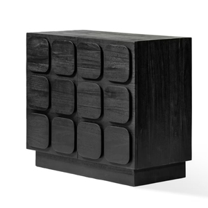 Commode en bois de manguier avec finition noire, meuble de rangement en bois pour chambre à coucher, salon, organisation de la maison - Product Image 2