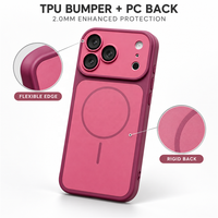 Étui hybride TPU PC plus épais de 2,0 mm, aimant 1500GS, film de protection d'écran HD transparent, grip antidérapant mat pour une protection quotidienne contre les chutes, étui de téléphone