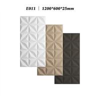 Panel Dinding Bunga PU Dekoratif E011 1200x600x25mm Pola 3D Bersegi untuk Dinding Interior Elegan