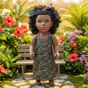 Belle poupée bébé de 45 cm, jouet en plastique souple, modèle éducatif, jouet DIY avec vêtements interchangeables, cheveux afro bouclés noirs - Product Image 4