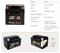 Batterie de moto 6MF9A 12V9Ah, pièces détachées de moto, accessoires de moto, best-seller en Moyen-Orient et en Égypte