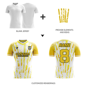 Camiseta bordada de sublimación personalizada, camiseta de fútbol retro de poliéster, camiseta blanca de fútbol para adultos, camiseta de fútbol de entrenamiento, camiseta de fútbol para adultos, camiseta de fútbol para adultos, camiseta blanca - Product Image 2