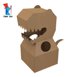 assemble cardboard toy for kids diy indoor wearable carton costume dinosaur design