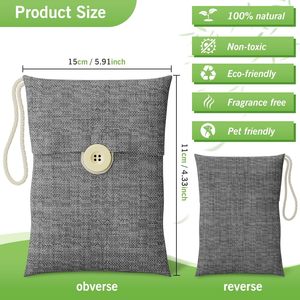 Bambu Kömürü Koku Giderici Hava Temizleyici Poşetler Ev Araba Hava Ferahlatıcısı Evcil Hayvanlar İçin Güvenli Katı 50g 75g 100g 200g Dolap Ayakkabı Odası İçin - Product Image 5